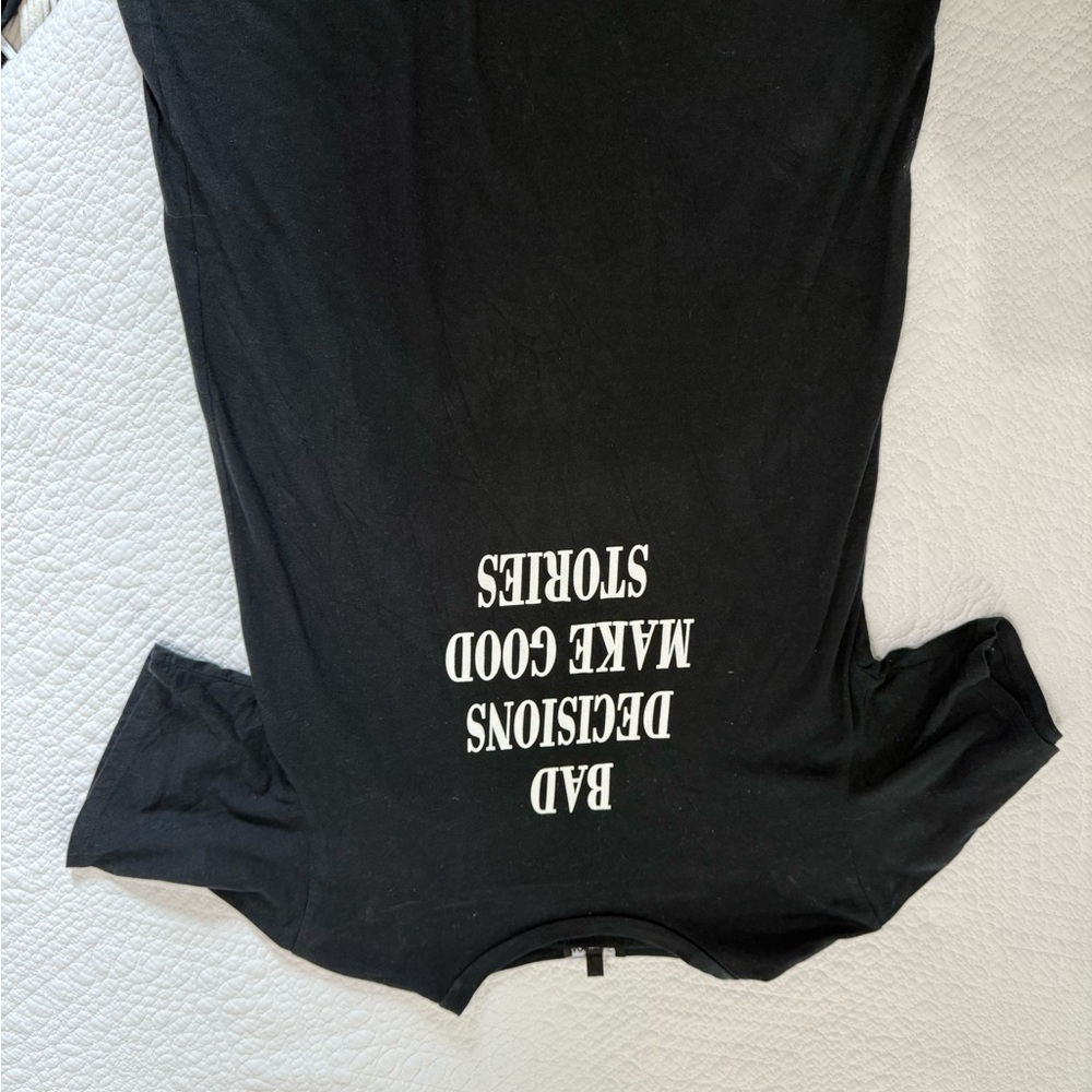 Black Graphic T-Shirt with Bold Text
